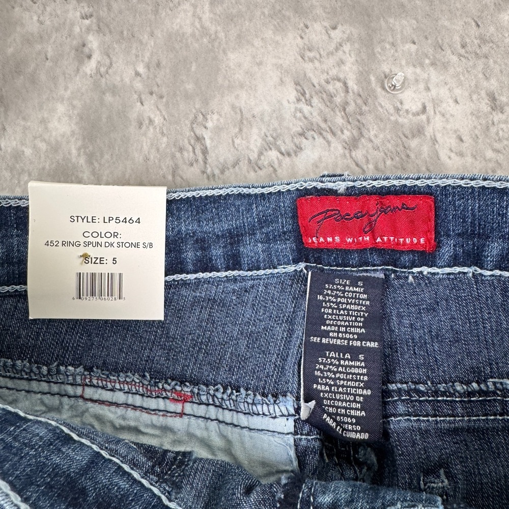 Vintage Paco Jeans Womens 5 Blue Embroidered Flare Bootcut Ribbon Y2K NWT‎ - Picture 3 of 8